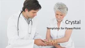  Presentation with physiotherapist - Cool new slide deck with wales flag 3d rendering backdrop and a light blue colored foreground.