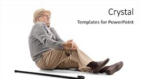  Presentation with knee pain - Slides featuring fracture - mature man lying background and a white colored foreground
