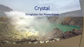  Presentation with java island - Colorful presentation theme enhanced with fracture mountain - crater of volcano khava ijen backdrop and a sky blue colored foreground