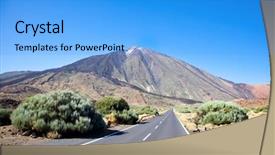  Presentation with volcano - Cool new presentation theme with fracture mountain - road to volcano teide backdrop and a  colored foreground
