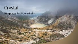  Presentation with indonesia independence day - Presentation theme enhanced with fracture mountain - sibayak volcano near berastagi background and a light blue colored foreground