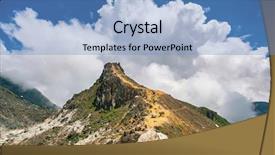  Presentation with volcano - Cool new presentation with fracture mountain - sibayak volcano near berastagi backdrop and a teal colored foreground