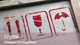  Presentation with triangle - Cool new slide deck with fragile box up backdrop and a  colored foreground