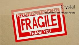  Presentation with shipping - Presentation theme having fragile handle with care sticker background and a coral colored foreground