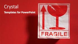  Presentation with red - Beautiful PPT theme featuring fragile-sticker-on-the-red backdrop and a crimson colored foreground