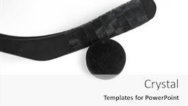  Presentation with hockey puck - PPT layouts consisting of fragment-of-a-hockey-stick background and a white colored foreground