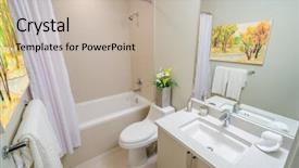  Presentation with luxury fashion handbags - Presentation design featuring fragment of a luxury bathroom background and a mint green colored foreground