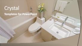  Presentation with luxury service boats - Slide set enhanced with fragment of a luxury bathroom background and a  colored foreground