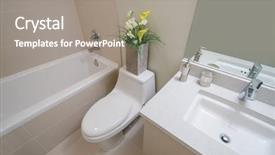  Presentation with luxury service boats - Amazing presentation theme having fragment of a luxury bathroom backdrop and a  colored foreground