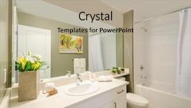  Presentation with luxury - Slides with fragment of a luxury bathroom background and a mint green colored foreground