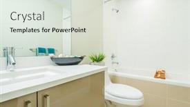  Presentation with luxury - Cool new PPT theme with fragment of a luxury bathroom backdrop and a sky blue colored foreground