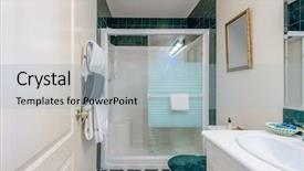  Presentation with luxury - Colorful slide deck enhanced with fragment of a luxury bathroom backdrop and a light blue colored foreground