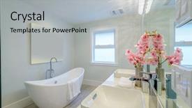  Presentation with bathroom - PPT layouts consisting of fragment of a luxury bathroom background and a light gray colored foreground