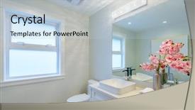  Presentation with luxury - Audience pleasing slides consisting of fragment of a luxury bathroom backdrop and a light blue colored foreground