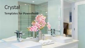  Presentation with luxury hospital - Slides enhanced with fragment of a luxury bathroom background and a light gray colored foreground