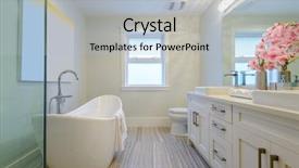  Presentation with luxury - Amazing PPT layouts having fragment of a luxury bathroom backdrop and a light blue colored foreground