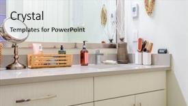  Presentation with bathroom - Beautiful presentation theme featuring fragment of a luxury bathroom backdrop and a white colored foreground