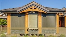  Presentation with vancouver - Beautiful PPT theme featuring fragment-of-a-nice-house backdrop and a coral colored foreground