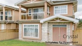  Presentation with house - PPT theme featuring fragment-of-a-nice-house and a coral colored foreground