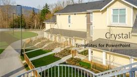  Presentation with house - Presentation theme having fragment-of-a-nice-house and a coral colored foreground