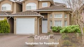  Presentation with house - Theme with fragment-of-a-nice-house and a coral colored foreground