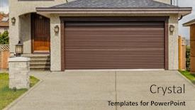  Presentation with house - Presentation design consisting of fragment-of-a-nice-house and a coral colored foreground