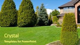  Presentation with house - Theme having history - close up view background and a gray colored foreground