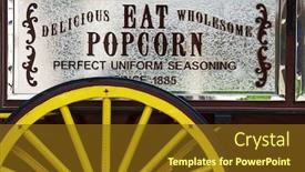  Presentation with popcorn - Slide set enhanced with fragment-of-a-popcorn-stand background and a tawny brown colored foreground