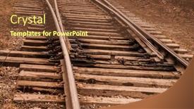  Presentation with race track rain - PPT layouts consisting of fragment-of-a-railway-track background and a tawny brown colored foreground