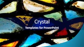  Presentation with stained glass - Theme enhanced with fragment of a stained glass background and a navy blue colored foreground