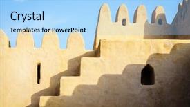  Presentation with emirate - Amazing theme having fragment of al-bithnah fort backdrop and a light blue colored foreground