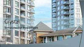  Presentation with winning canada - Slides with fragment of an apartment building background and a light blue colored foreground