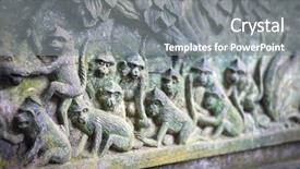  Presentation with monkey - Amazing presentation design having fragment of bas-relief featuring backdrop and a gray colored foreground