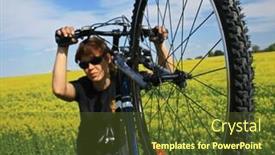  Presentation with racing - PPT theme consisting of fragment of bicycle of the racing bike background and a tawny brown colored foreground