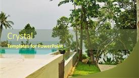  Presentation with blue water - Amazing PPT layouts having fragment-of-blue-water-pool backdrop and a tawny brown colored foreground