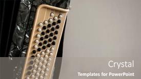  Presentation with musical instrument - Cool new presentation with fragment-of-classical-retro-bayan backdrop and a gray colored foreground