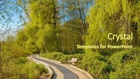  Presentation with vancouver - Colorful presentation enhanced with fragment of deer lake trail in vancouver canada backdrop and a tawny brown colored foreground