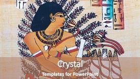  Presentation with papyrus - PPT theme featuring fragment of egyptian papyrus background and a coral colored foreground