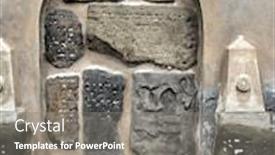  Presentation with old jewish cemetery - PPT layouts enhanced with fragment-of-gothic-jewish-tombstones background and a gray colored foreground