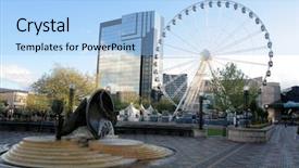  Presentation with ferris wheel - PPT theme with fragment of grand ferris wheel background and a light blue colored foreground