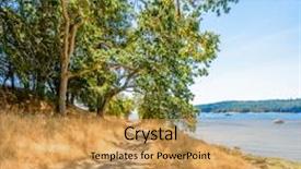  Presentation with british columbia - Cool new slide deck with fragment of lake view trail in drumbeg park nanaimo british columbia canada backdrop and a gold colored foreground