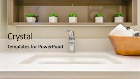  Presentation with bathroom - Amazing slide set having fragment of luxury bathroom backdrop and a mint green colored foreground