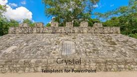  Presentation with mayan - Presentation theme with fragment of mayan pyramid in coba mexico background and a coral colored foreground