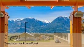  Presentation with apartment buildings - PPT theme having fragment-of-modern-apartment-buildings background and a coral colored foreground