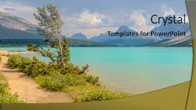  Presentation with canada ontario lake of two - Theme enhanced with fragment of mountain bow lake background and a  colored foreground