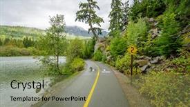  Presentation with vancouver - Cool new slide deck with fragment of nita lake trail in whistler vancouver canada backdrop and a seafoam green colored foreground