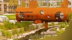  Presentation with indigenous canada love - PPT layouts consisting of fragment of playground in downtown background and a gold colored foreground