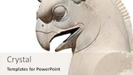  Presentation with ancient iran - Colorful slide set enhanced with fragment-of-stone-column-sculpture backdrop and a lemonade colored foreground