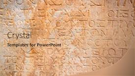  Presentation with ancient greek - Beautiful slide deck featuring fragment-of-the-ancient-greek backdrop and a coral colored foreground