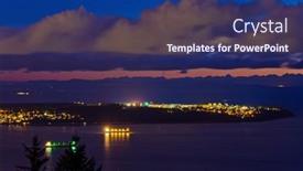  Presentation with city night - Slides consisting of fragment-of-the-city background and a navy blue colored foreground